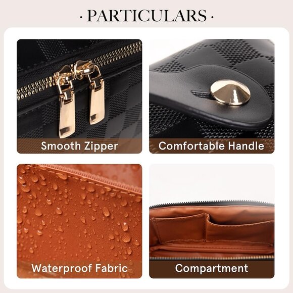 NWT Checkered Makeup Bag Black - Picture 6 of 7